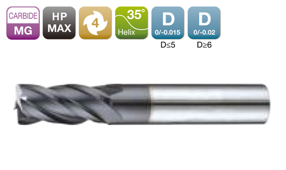 HP-MAX Flat End Mill 4-Flute 35°