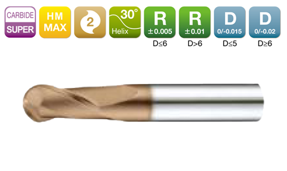 HM-MAXBall End Mil 2-Flute 30°