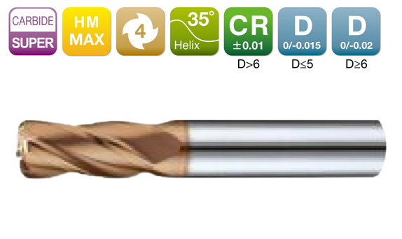 HM-MAX Radius End Mil 4-Flute 35°